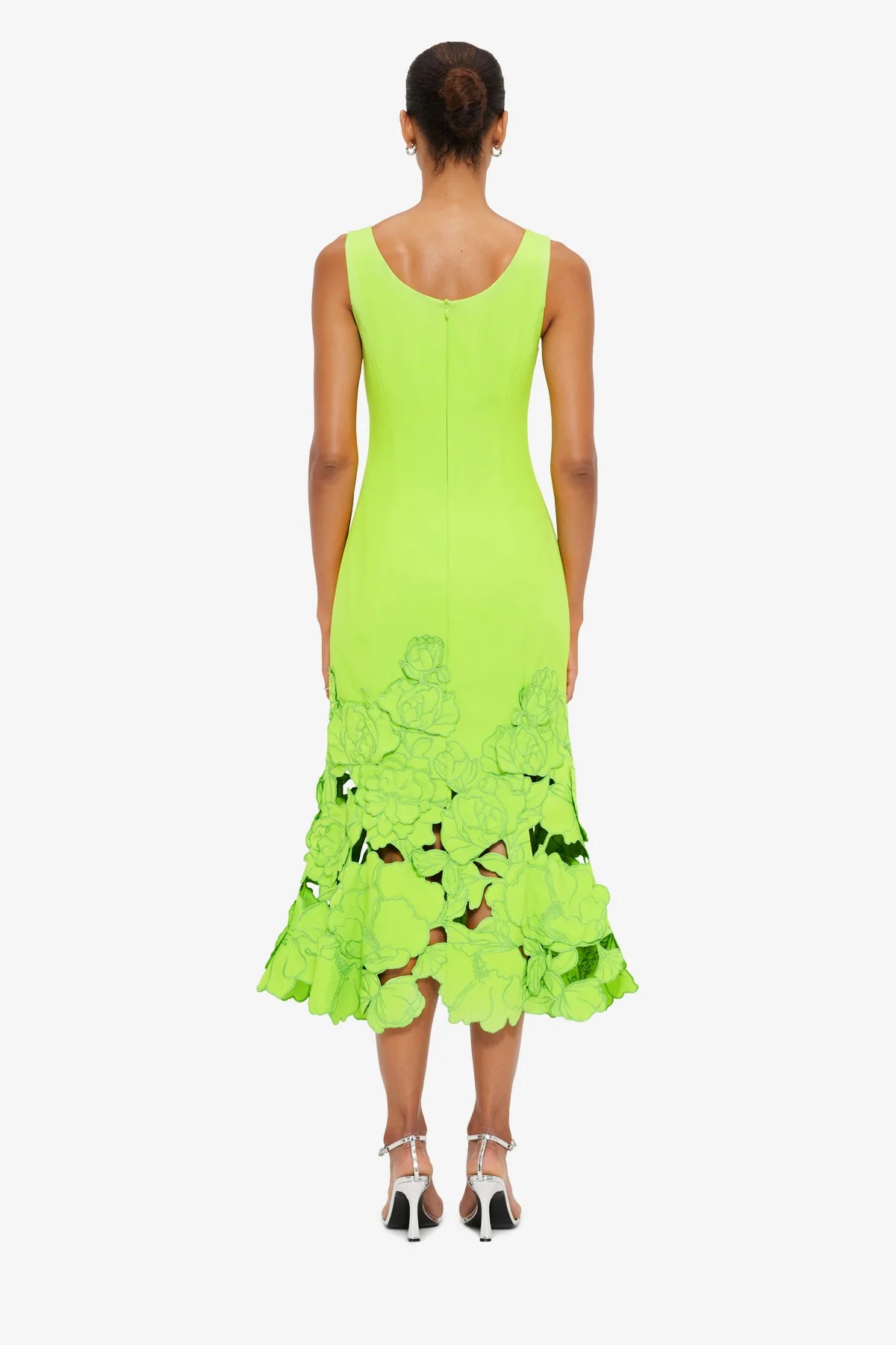 Emily Appliqué Midi Dress - Lime
